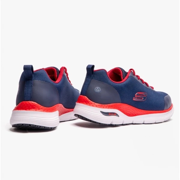 Skechers Work 200086EC ARCH FIT SR - RINGSTAP Mens Safety Trainers Navy/Red - Image 3