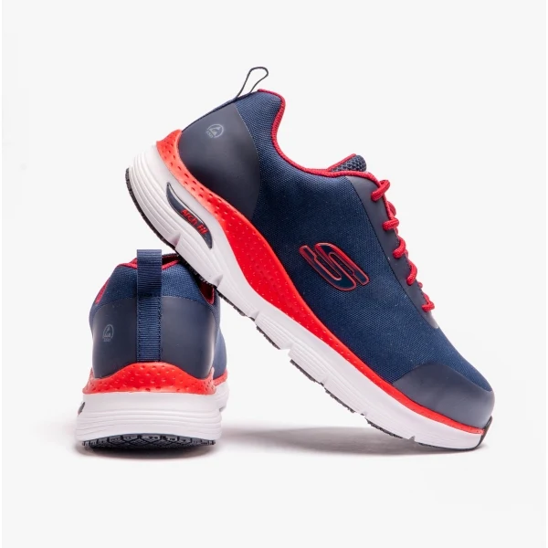 Skechers Work 200086EC ARCH FIT SR - RINGSTAP Mens Safety Trainers Navy/Red - Image 5