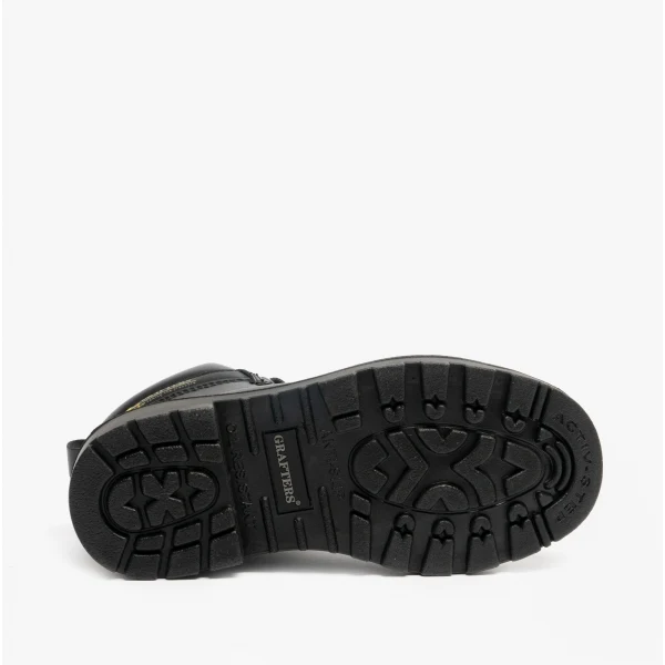 Grafters APPRENTICE Unisex Leather Safety Boots Black - Image 3