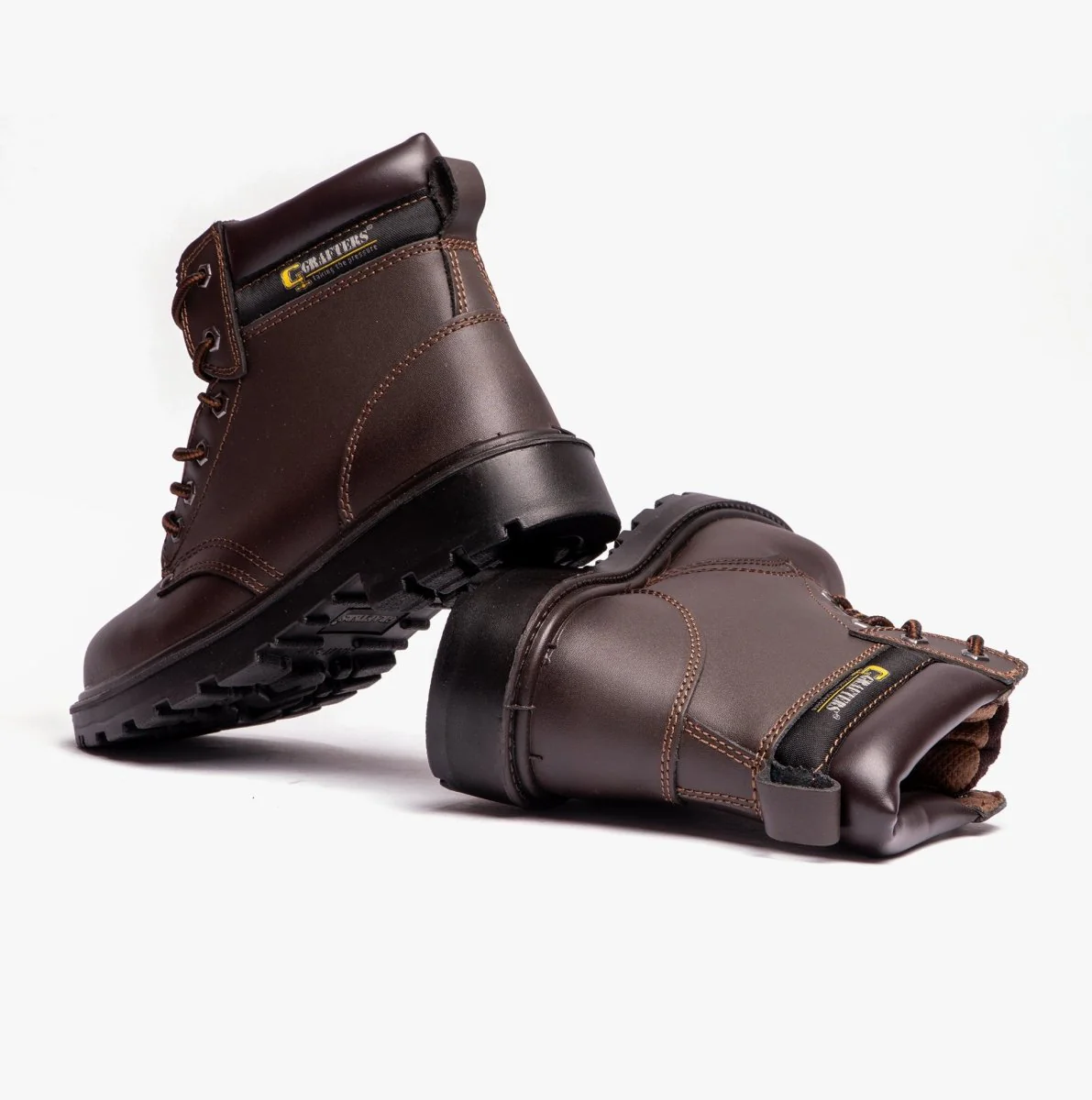 Grafters APPRENTICE Unisex Leather Safety Boots Brown - Image 12