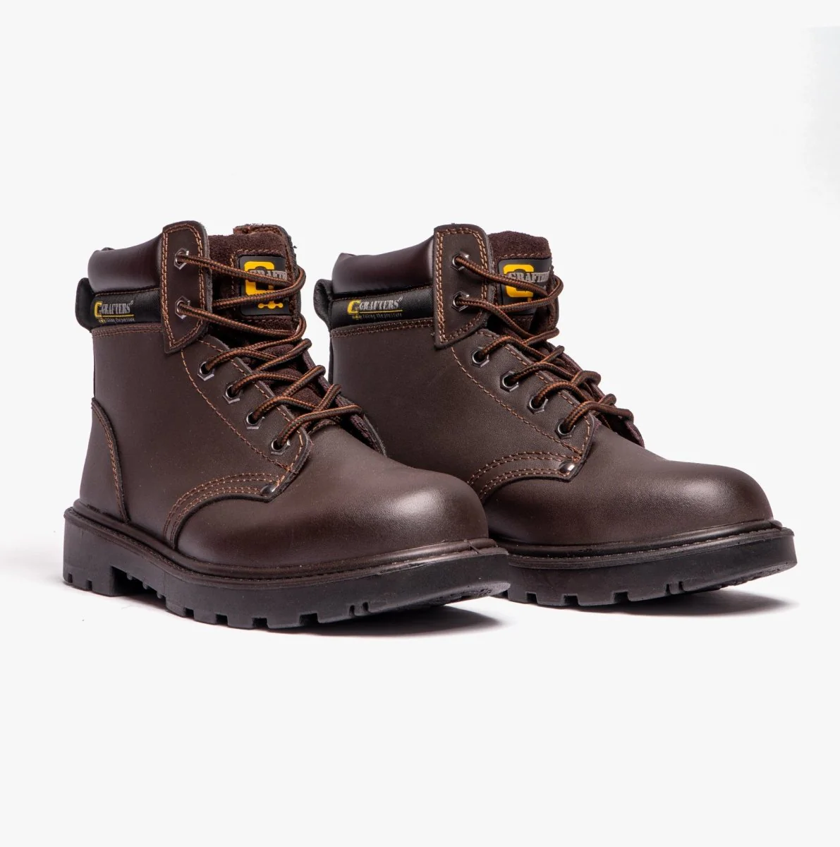 Grafters APPRENTICE Unisex Leather Safety Boots Brown - Image 9