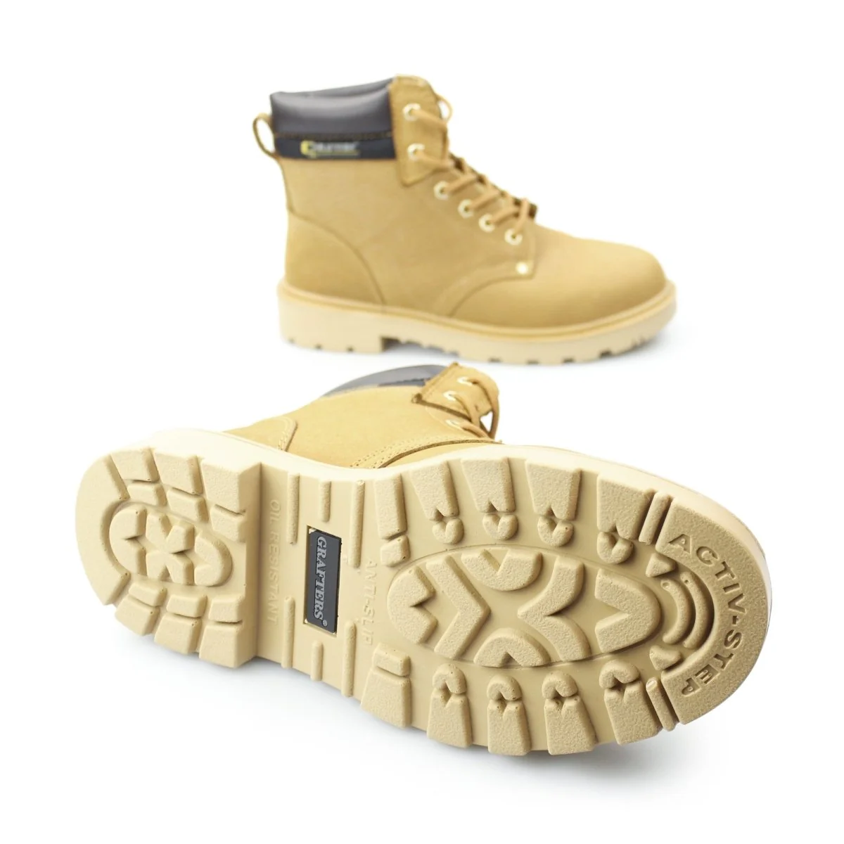 Grafters APPRENTICE Unisex Safety Boots Honey - Image 9