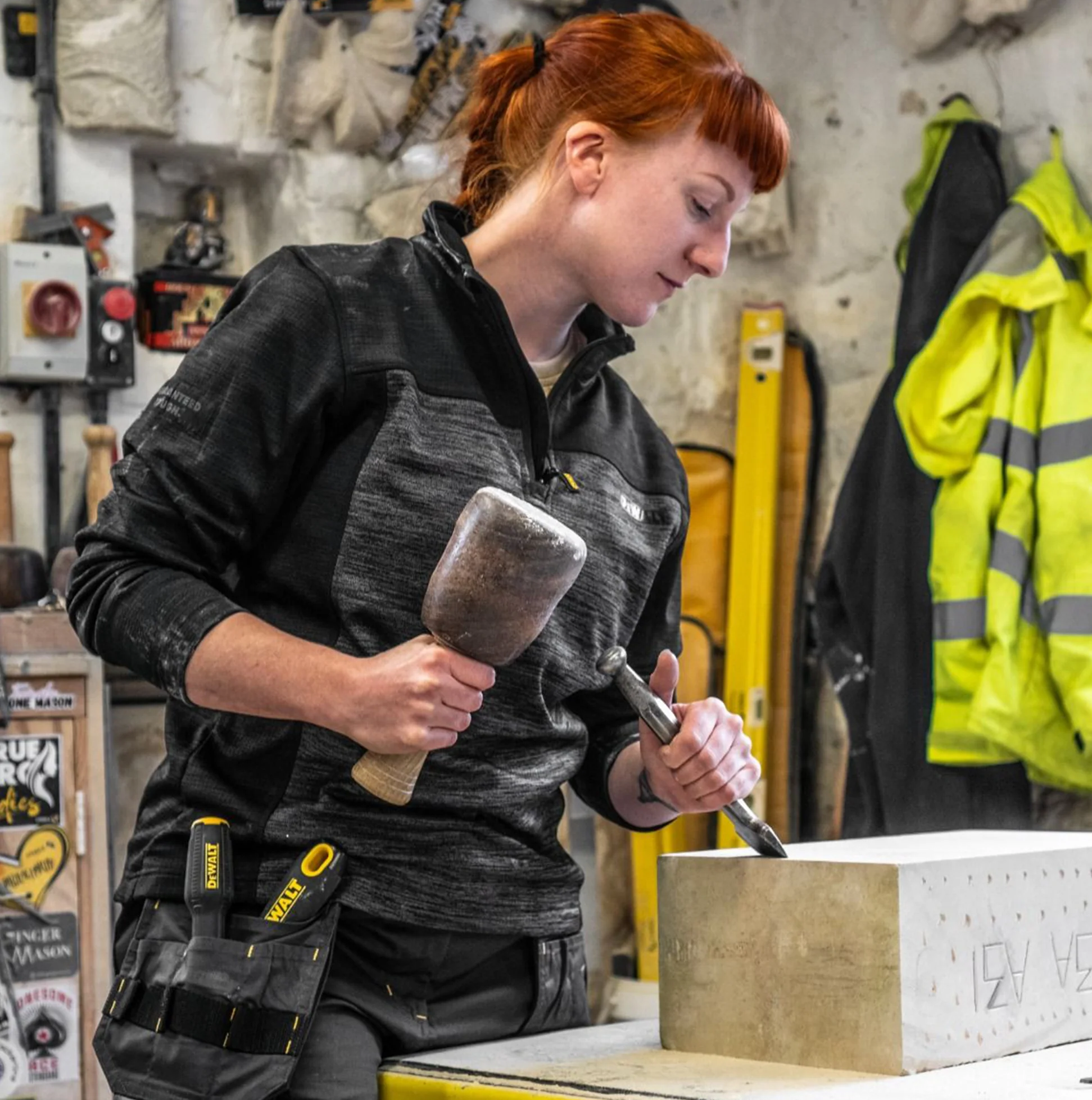 Dewalt CHARLOTTE Womens Sweatshirt Grey Black - Image 5