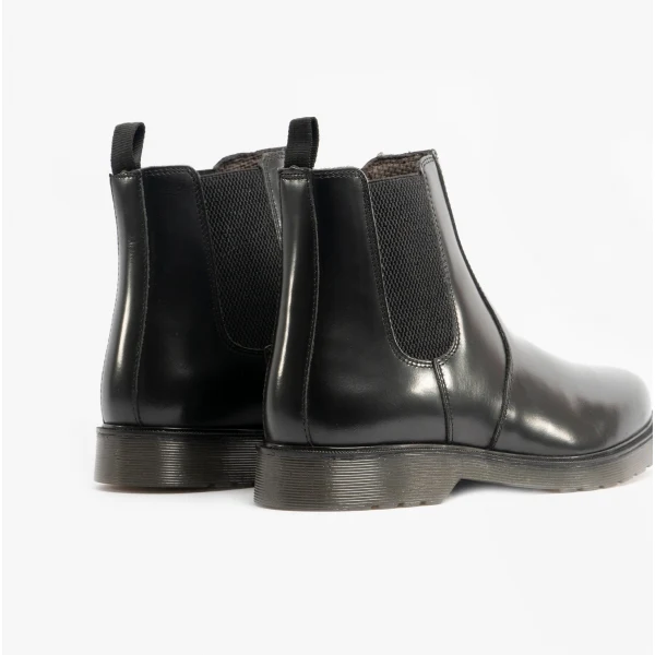 STB ELLIS Unisex Leather Air Cushioned Dealer Boots Polished Black - Image 5