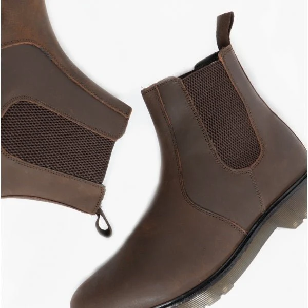 STB ELLIS Unisex Leather Air Cushioned Dealer Boots Waxy Brown - Image 14