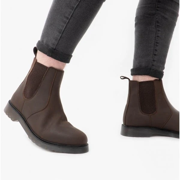 STB ELLIS Unisex Leather Air Cushioned Dealer Boots Waxy Brown - Image 17