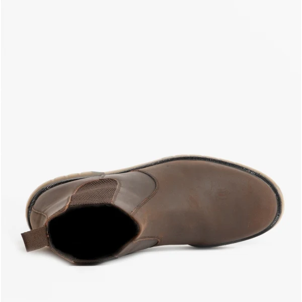 STB ELLIS Unisex Leather Air Cushioned Dealer Boots Waxy Brown - Image 6