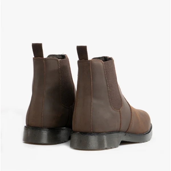 STB ELLIS Unisex Leather Air Cushioned Dealer Boots Waxy Brown - Image 7