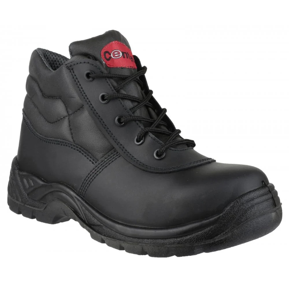 Centek FS30C Unisex Leather Safety Boots Black - Image 5