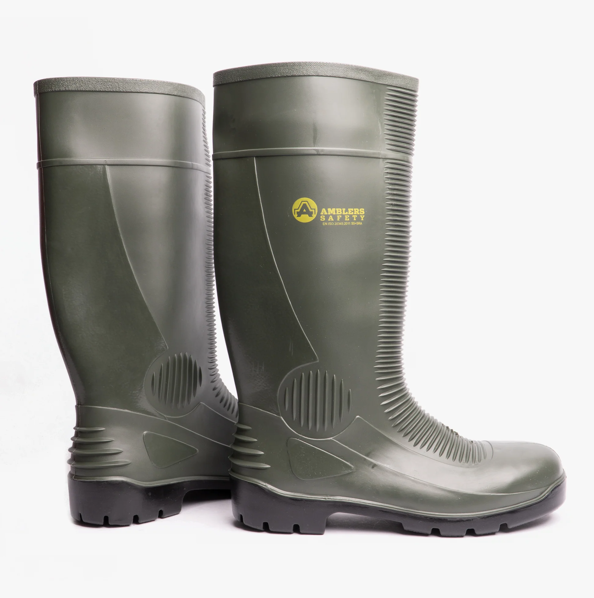 Amblers Safety FS99 Unisex Steel Safety Wellington Boots Green - Image 3