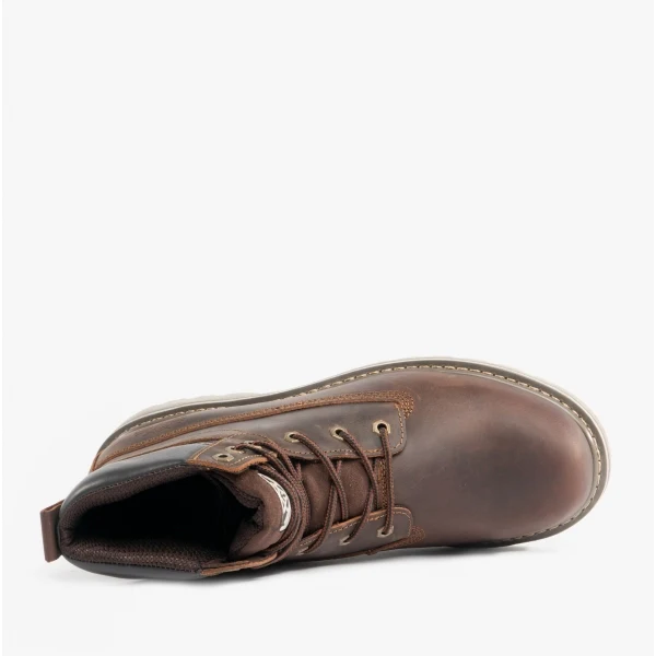 Woodland GLENN Mens Leather Lace-Up Goodyear Welted Boots Brown - Image 4