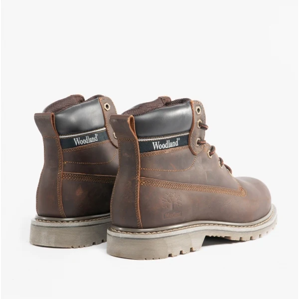 Woodland GLENN Mens Leather Lace-Up Goodyear Welted Boots Brown - Image 5