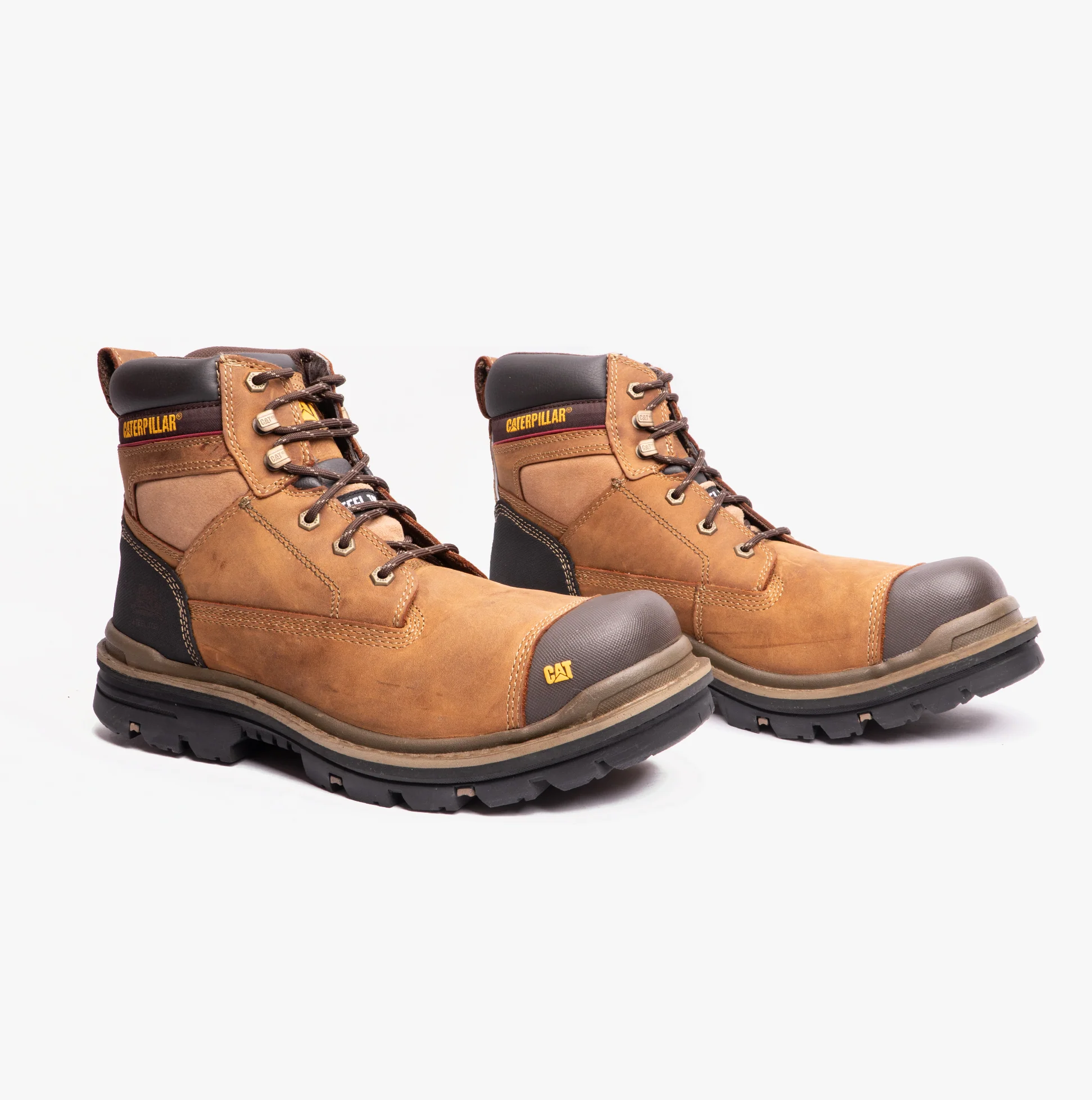 CAT GRAVEL 6" Mens Leather Safety Boots Beige - Image 3