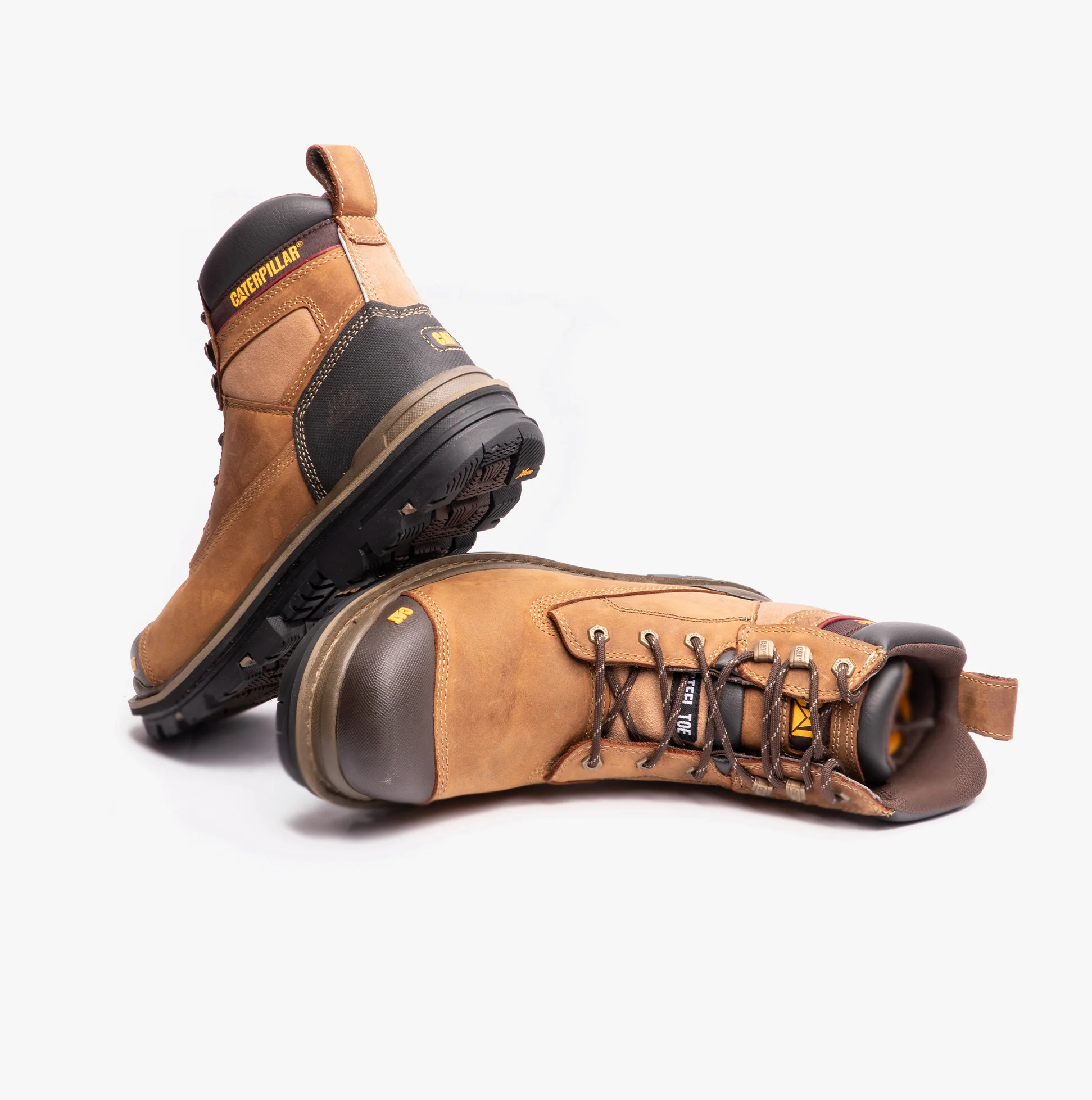 CAT GRAVEL 6" Mens Leather Safety Boots Beige - Image 5