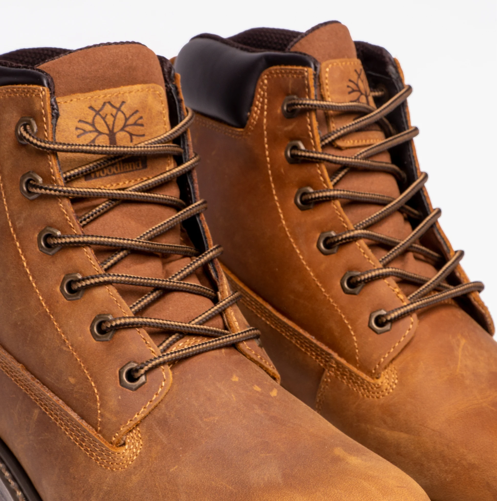 Woodland M030B Mens Horse Leather Boots Light Brown - Image 6