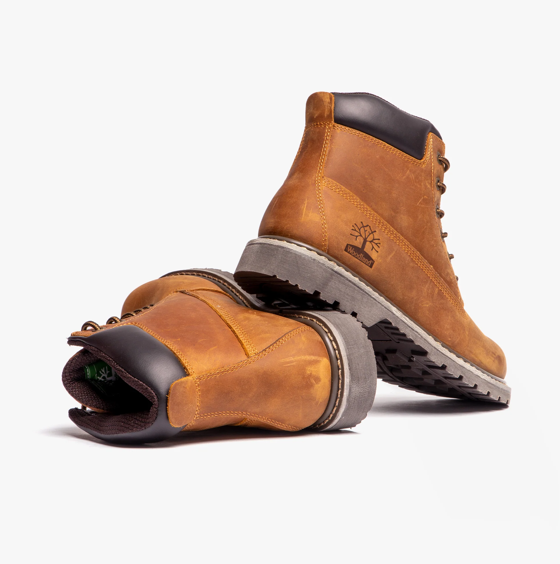 Woodland M030B Mens Horse Leather Boots Light Brown - Image 7