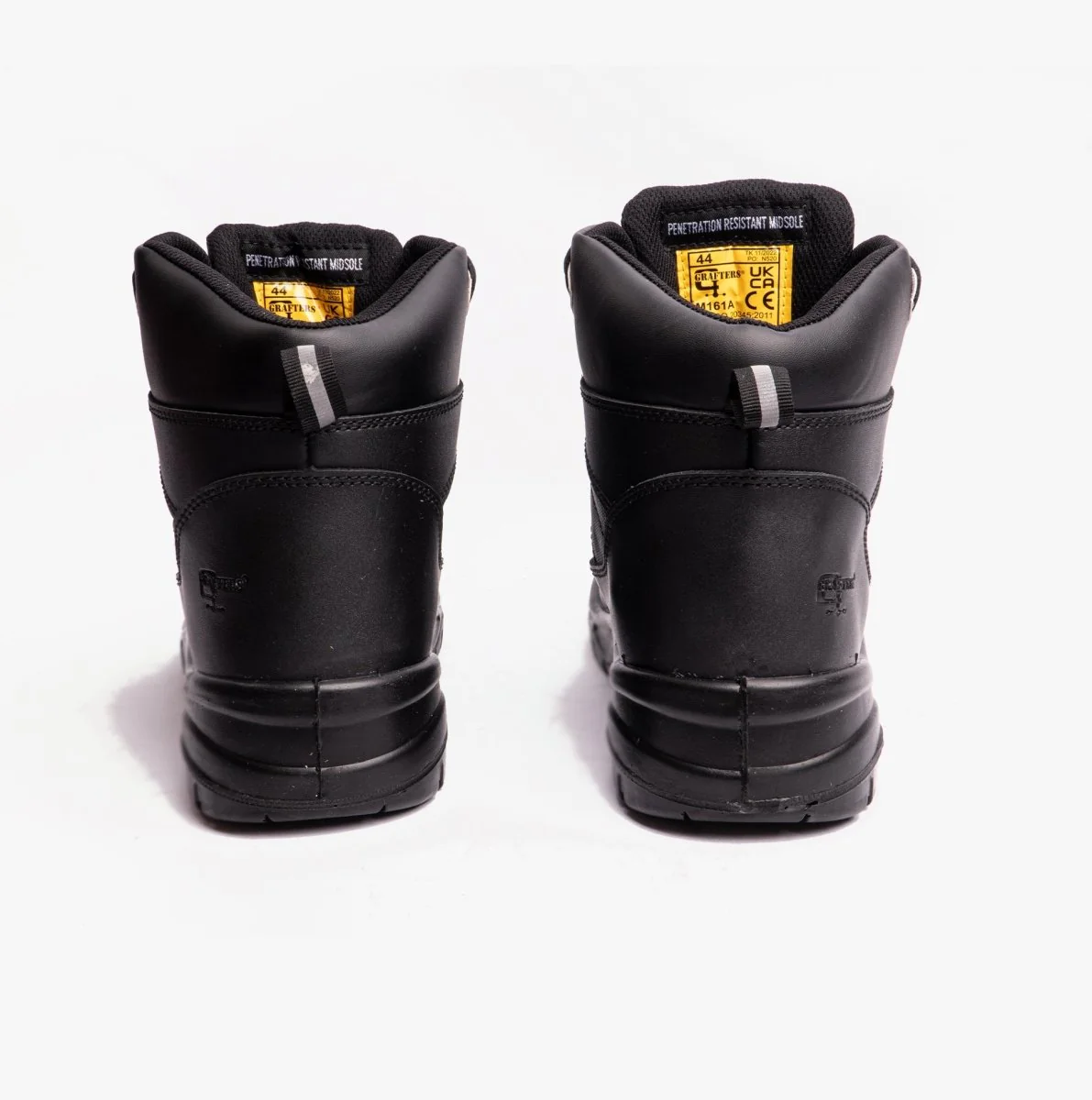 M161A Unisex Leather Safety Boots Black - Image 4