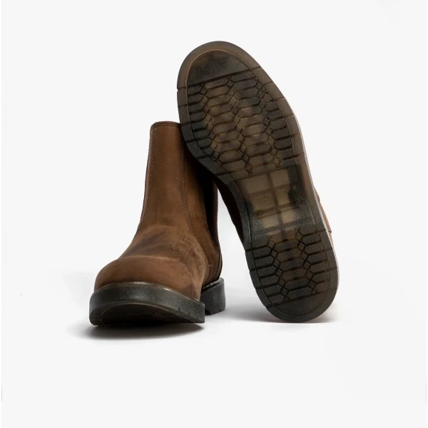 Grafters BELGRAVIA Unisex Chelsea Boots Waxy Brown - Image 5