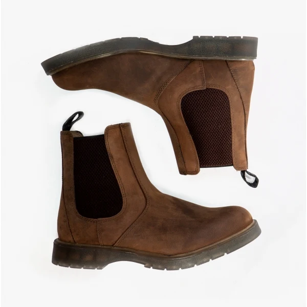Grafters BELGRAVIA Unisex Chelsea Boots Waxy Brown - Image 8