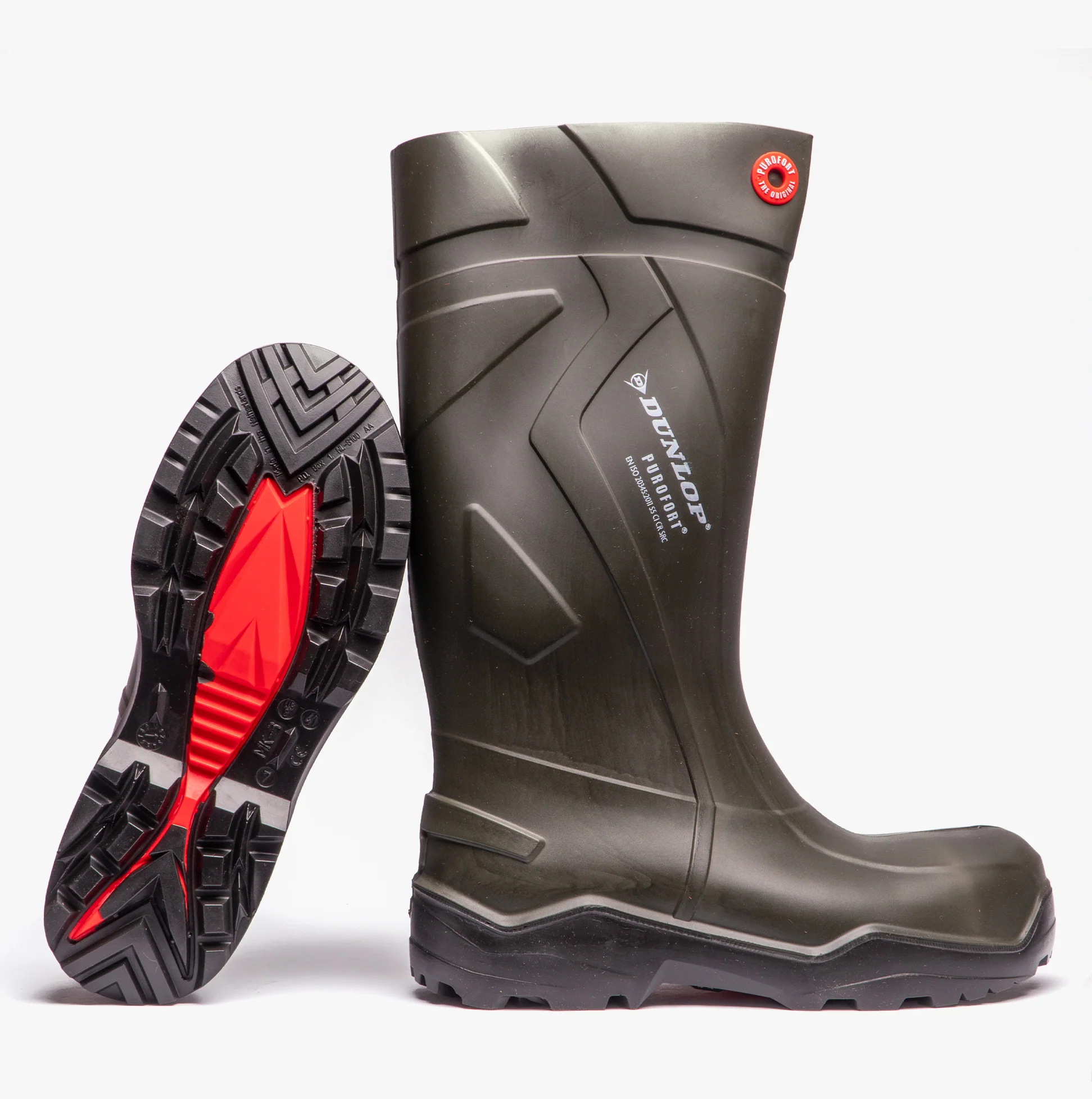 Dunlop PUROFORT+ Unisex S5 Full Safety Wellington Boots Green - Image 4