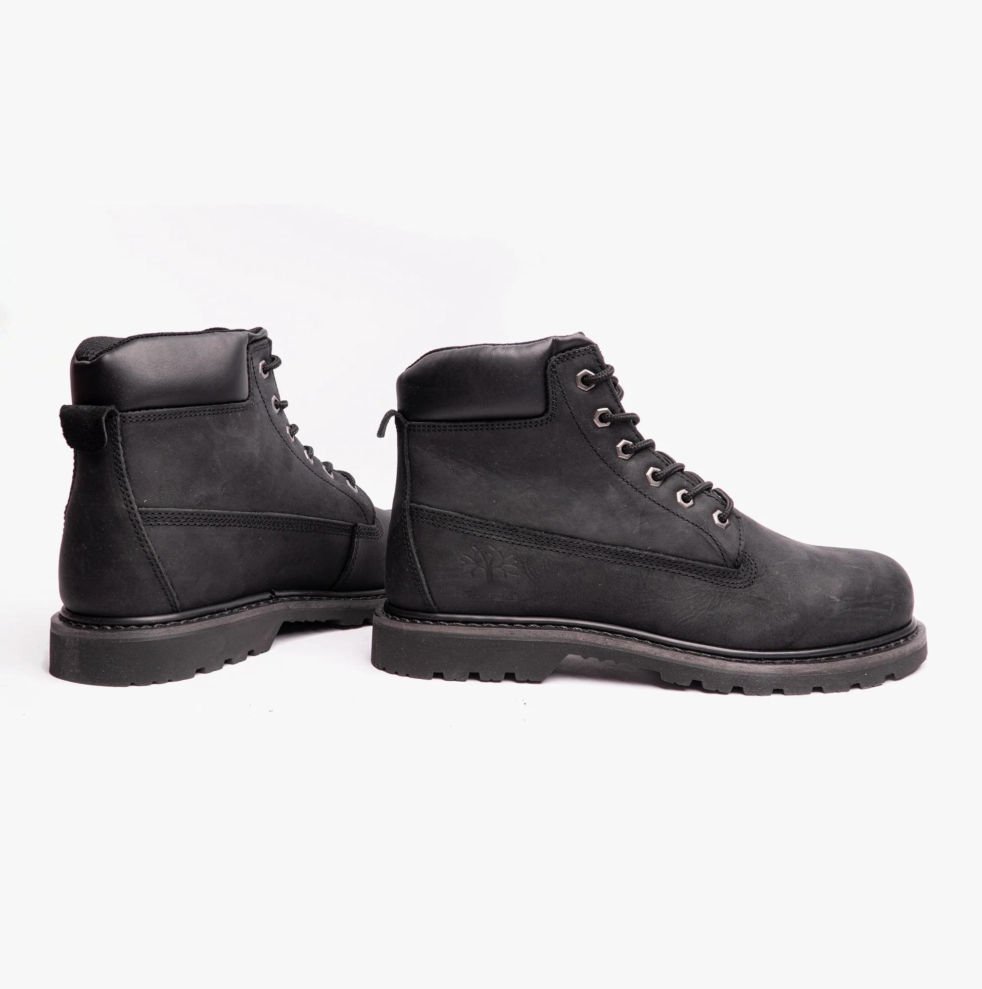 Woodland RICK Mens Leather Work Boots Black - Image 3