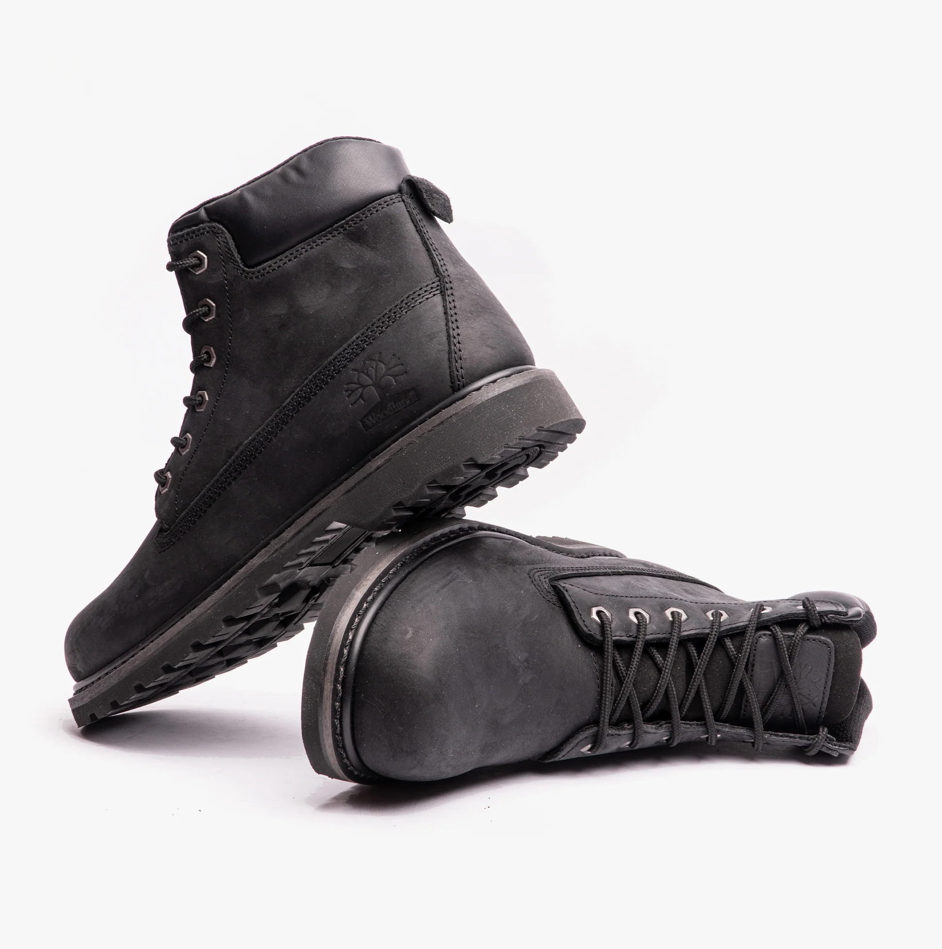 Woodland RICK Mens Leather Work Boots Black - Image 5