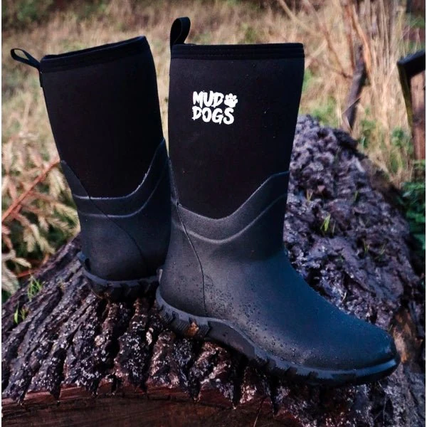 Mud Dogs RUTLAND MID Unisex Neoprene Wellies Black - Image 17