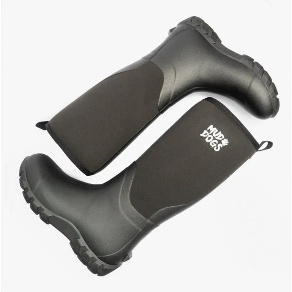 Mud Dogs RUTLAND TALL Neoprene Wellies Black - Image 15