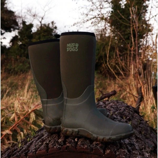 Mud Dogs RUTLAND TALL Neoprene Wellies Olive - Image 12
