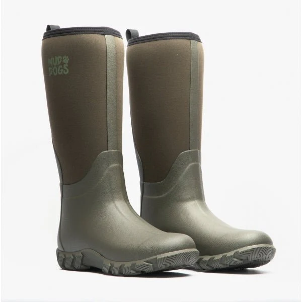 Mud Dogs RUTLAND TALL Neoprene Wellies Olive - Image 13