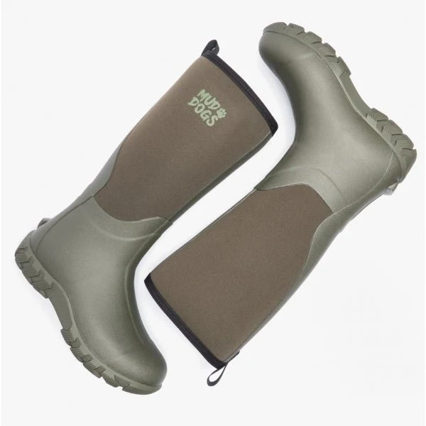 Mud Dogs RUTLAND TALL Neoprene Wellies Olive - Image 15