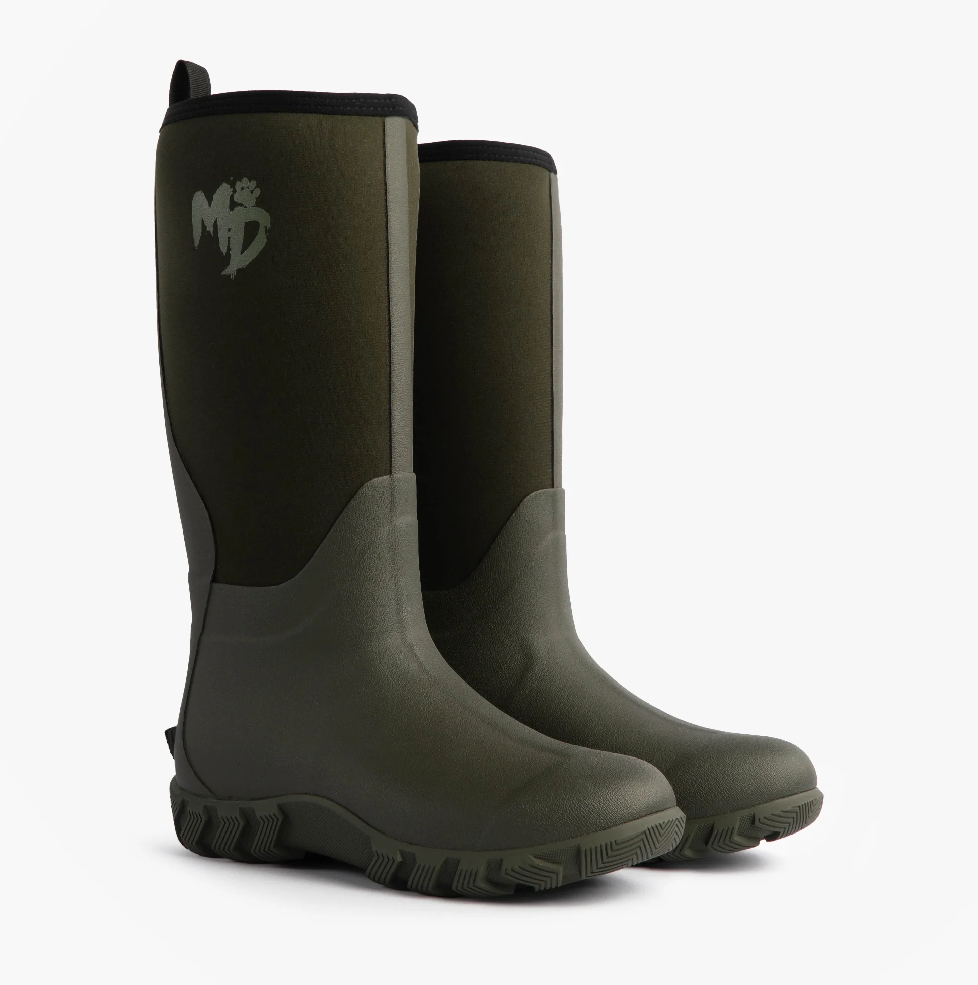 Mud Dogs RUTLAND TALL Neoprene Wellies Olive - Image 3