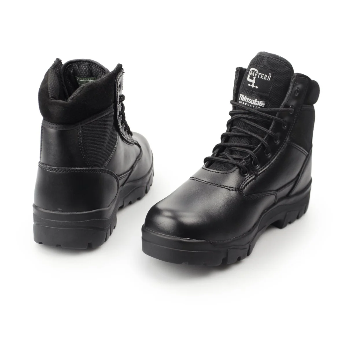 Grafters SHERMAN Unisex Leather Work Boots Black - Image 11