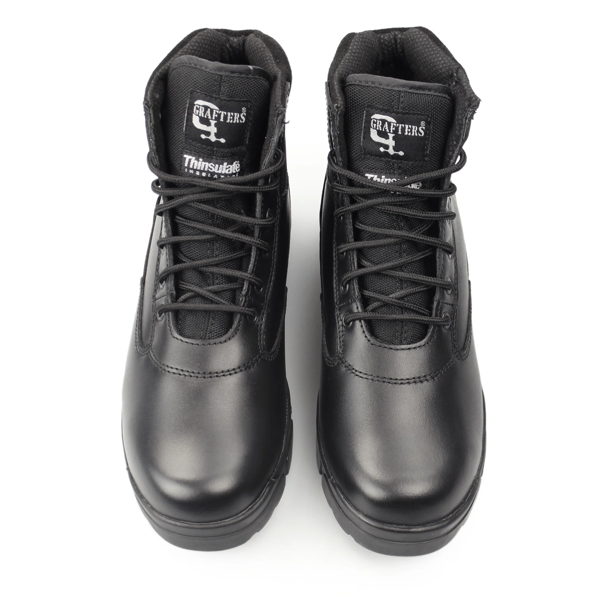 Grafters SHERMAN Unisex Leather Work Boots Black - Image 3