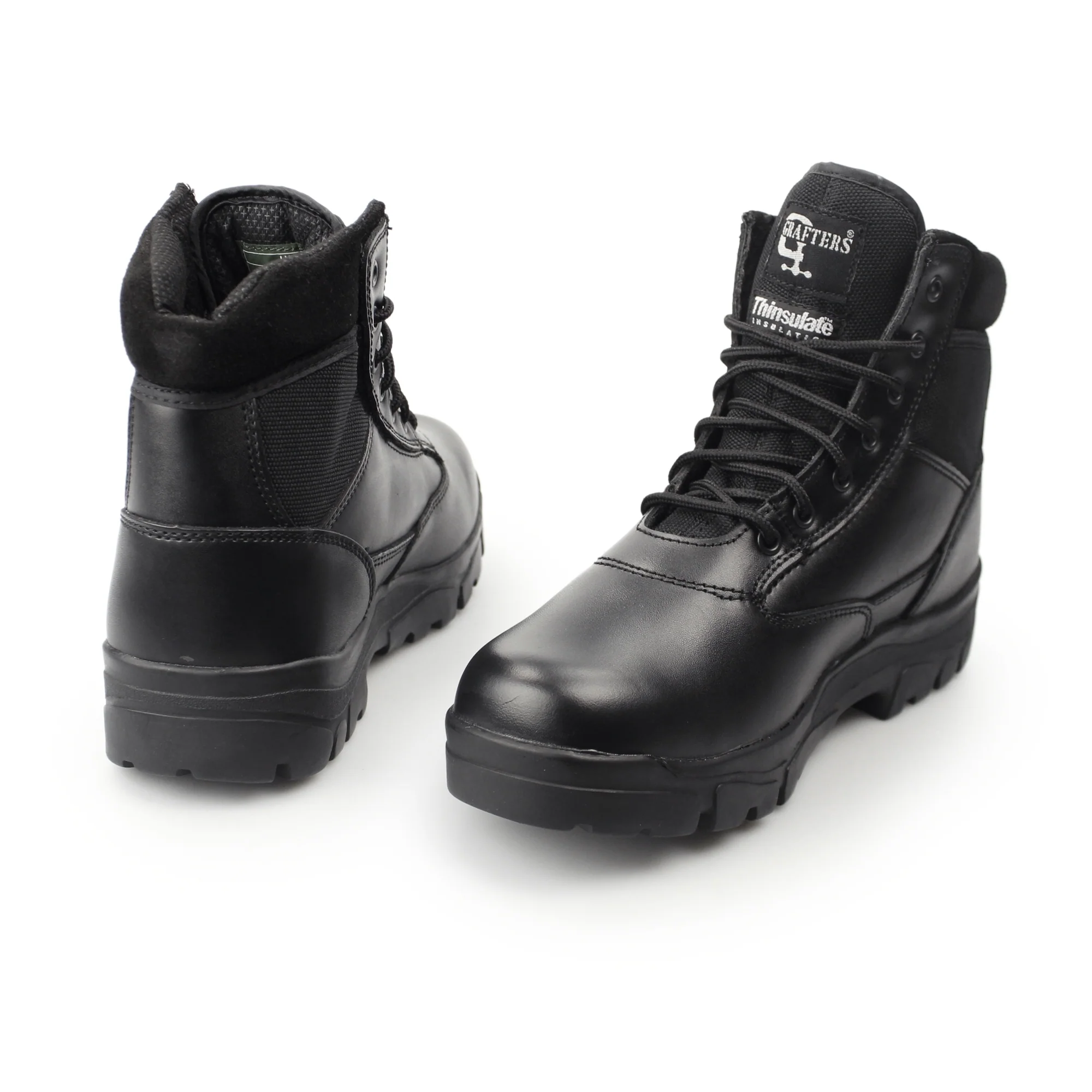Grafters SHERMAN Unisex Leather Work Boots Black - Image 5
