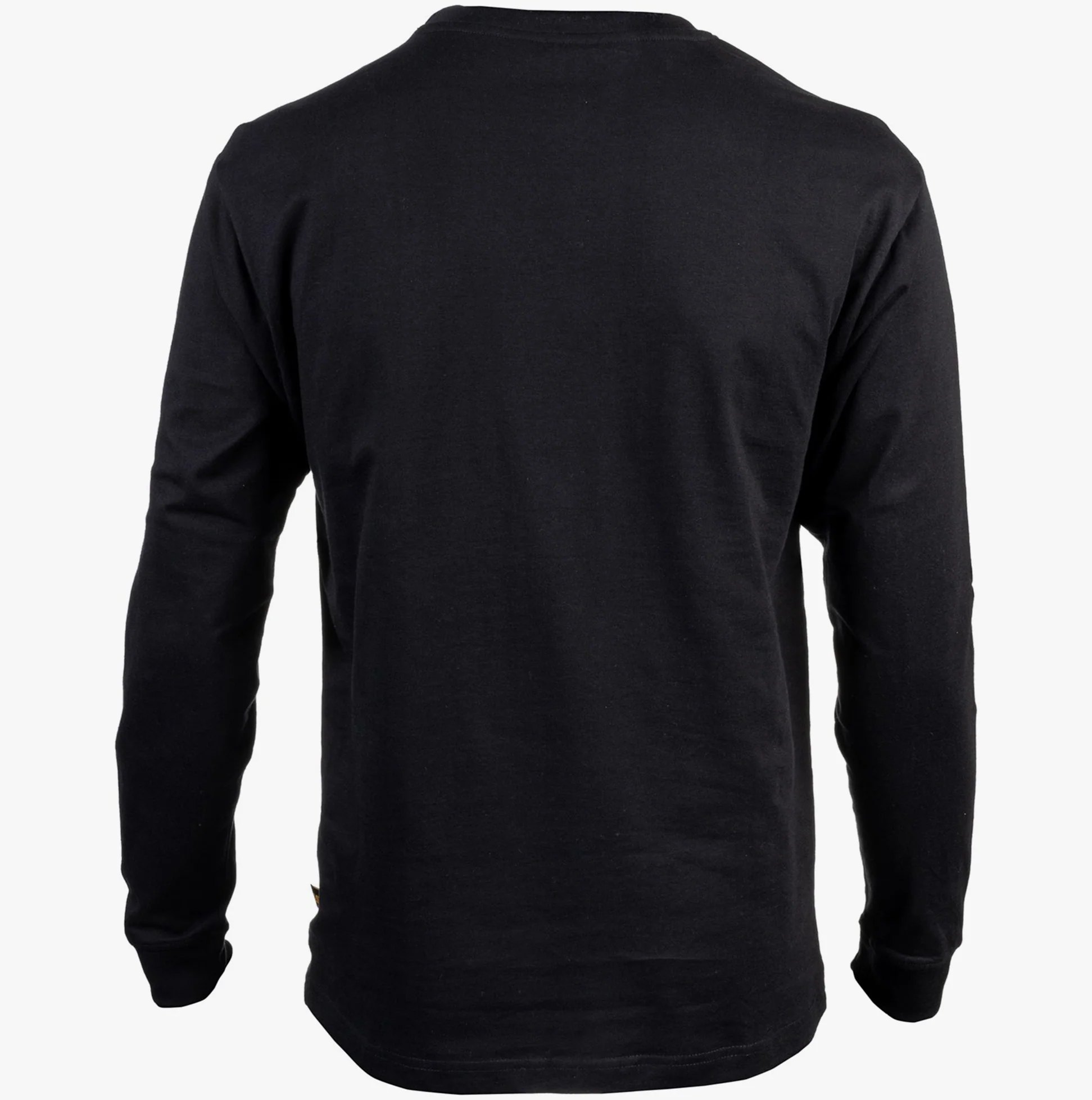 CAT TRADEMARK BANNER Mens Cotton Long Sleeve T-Shirt Black - Image 10